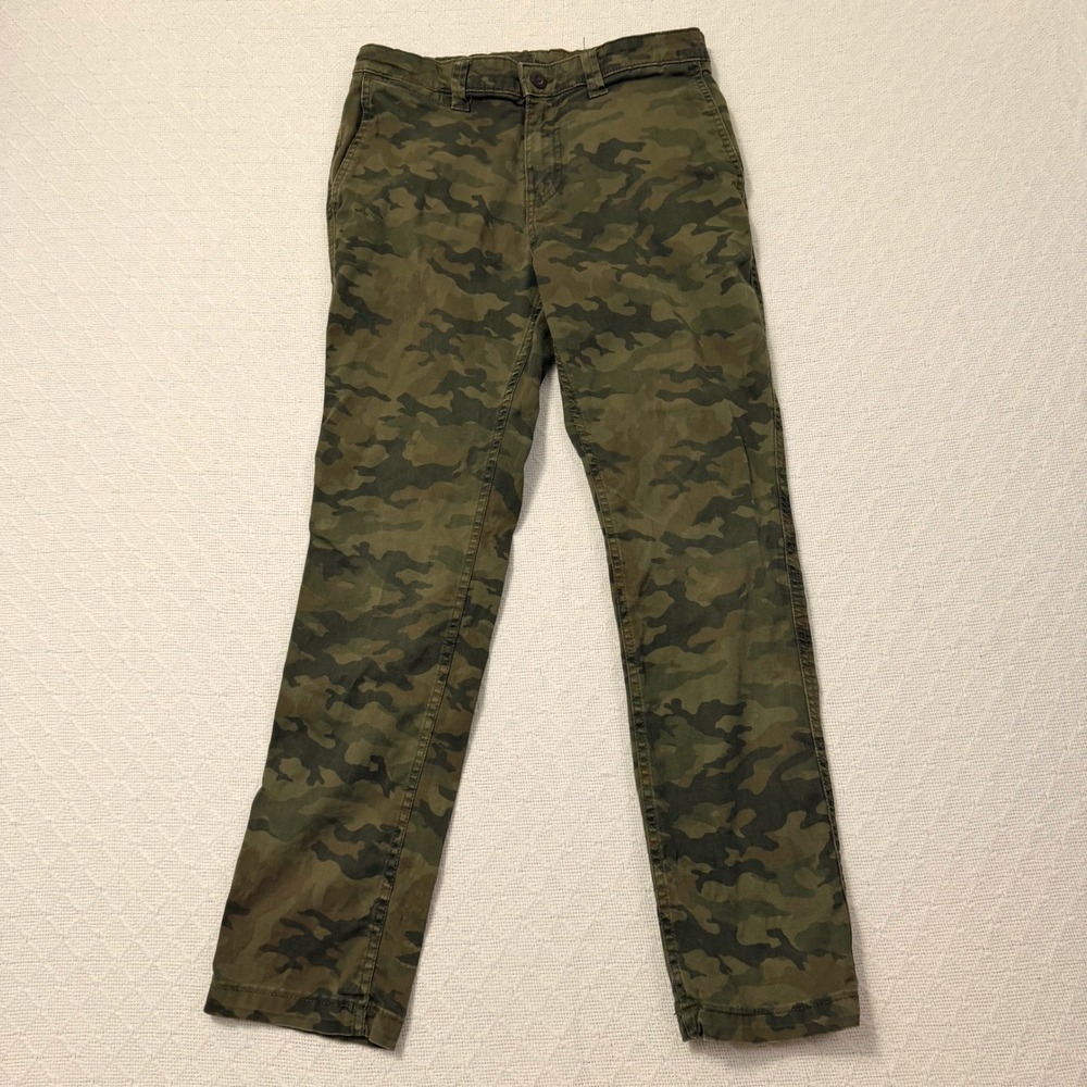 George Slim Straight Camo Chino Pants Mens 29x30 Green Camouflage GM08467C